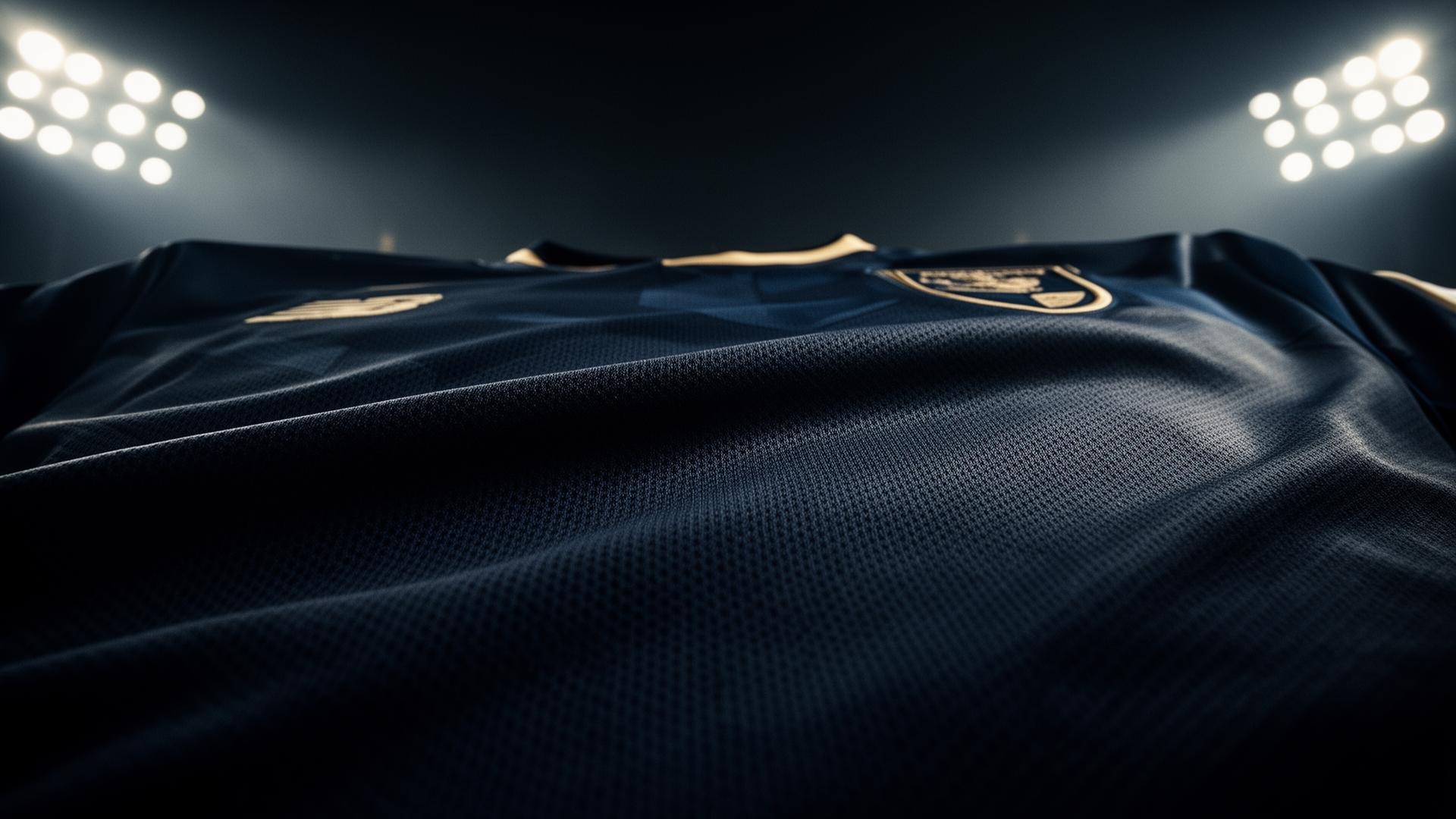 Stadium-lit football jersey fabric texture